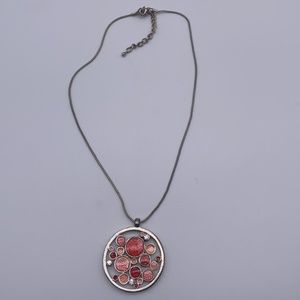 Reversible Pink and Green Pendant Necklace